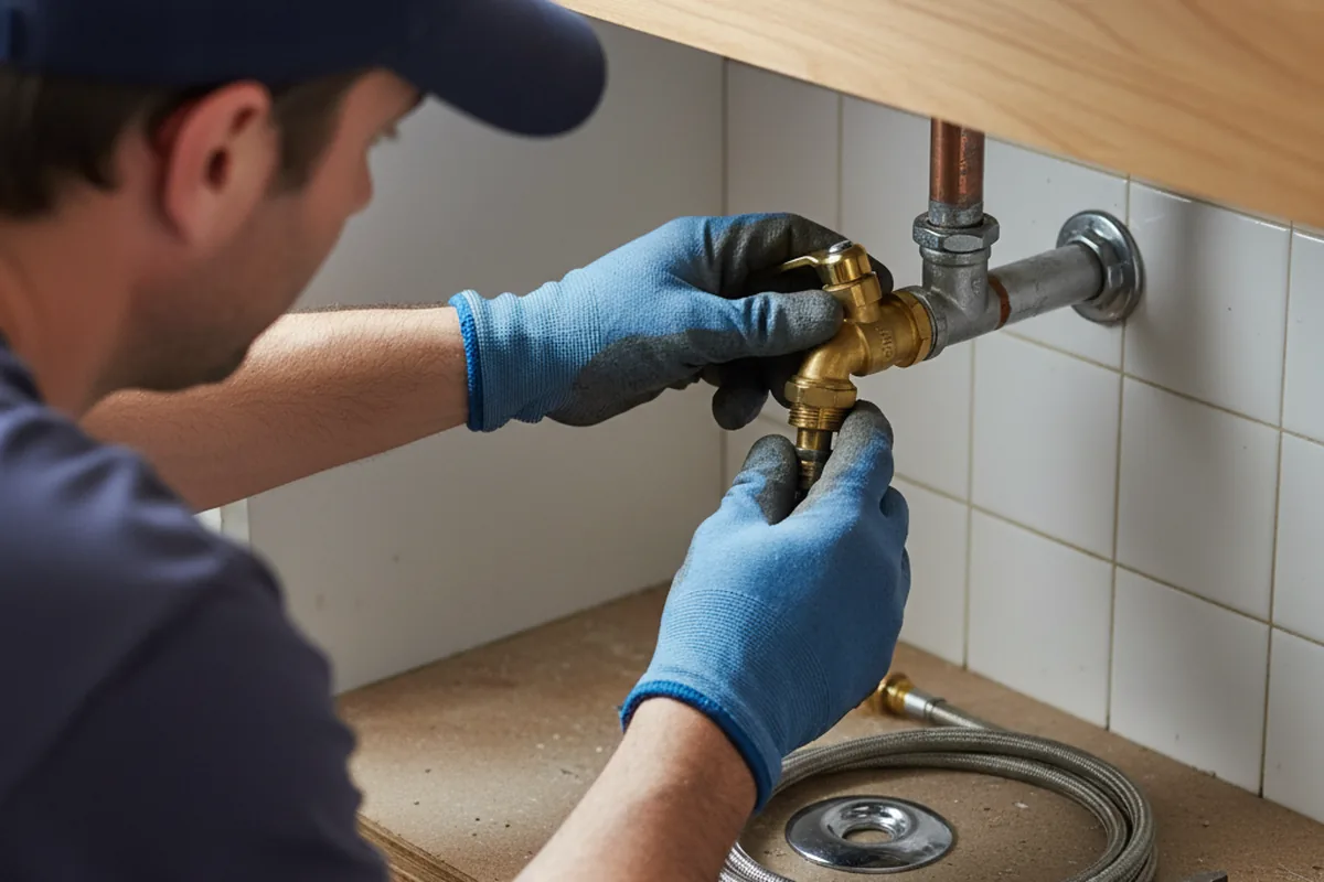Shutoff valve and fitting work during Emergency Plumbing in Garrison